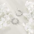wholesale 925 Sterling Silver Daisy Flower Hoop Earrings - Cute Small  for Women and Girls-0-3
