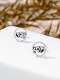 wholesale 925 Sterling Silver 925 Panda Bamboo Leaf Stud Earrings for Women-0-4