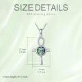 wholesale 925 Sterling Silver Abalone Shell Eye Of Horus Scarab Cross Pendant Necklace-0-4