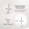 wholesale 925 Sterling Silver Blue Enamel Celtic Cross Pendant Necklace for Women Girls Christian  Ideas 45cm Chain Length-0-5