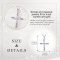 wholesale 925 Sterling Silver Blue Enamel Celtic Cross Pendant Necklace for Women Girls Christian  Ideas 45cm Chain Length-0-5