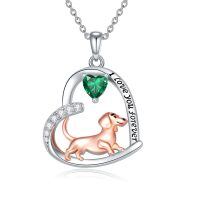 wholesale 925 Sterling Silver Corgi Love Forever Pendant Necklace-1-05-May