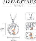 wholesale 925 Sterling Silver Round Tree of Life with Fox Pendant Necklace 925 Sterling Silver Jewelry for Women Girls Gift Boxed-0-1