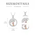wholesale 925 Sterling Silver Round Tree of Life with Fox Pendant Necklace Wholesale 925 Sterling Silver Jewelry for Women Girls Gift Boxed-0-1