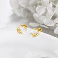 wholesale 14K Gold Moon Stud Earrings with Hedgehog Design - Animal Themed  for Her-0-3