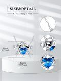 wholesale 925 Sterling Silver Koala Heart Pendant Necklace with Blue Crystal and Chain for Women Girls  45cm Length-0-4