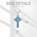 wholesale 925 Sterling Silver Blue Enamel Star of David Celtic Knot Cross Pendant Necklace-0-17
