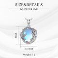 wholesale 925 Sterling Silver Moonstone Mermaid Pendant Necklaces for Women Sea Life Gifts-0-5