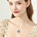wholesale Sterling Silver Crystal Abalone Shell Animal Pendant Tree of Life Necklace-0-17