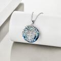 wholesale 925 Sterling Silver Tree Of Life Pendant With Blue Abalone Shell Design-0-2
