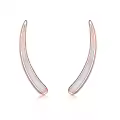 TOUPOP Sterling Silver Created Opal Ear Climbers Crawler Earrings-0-0