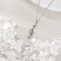 wholesale 925 Sterling Silver Clarinet Treble Clef Musical Note Charm Pendant Necklace-0-3