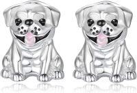 wholesale 925 Sterling Silver Cutie Pug Dog Stud Earrings for Women - Pet Lover Gift-Bulldog-Silver