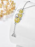 wholesale TOUPOP Sunflower Necklace For Women Sterling Silver You Are My Sunshine Y Pendant Necklace Anniversary Birthday Christmas Jewelry Gifts For Mom Wife Girlfriend Sister Friend -0-2