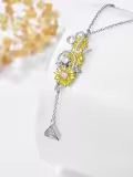 TOUPOP Sterling Silver Sunflower Y Pendant You Are My Sunshine Necklace-0-2