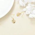 wholesale 14K Gold Honeycomb Flower and Bee Drop Earrings for Women Gift-0-3