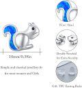 wholesale 925 Sterling Silver Blue Opal Squirrel Stud Earrings - Hypoallergenic Jewelry for Women and Girls-0-1