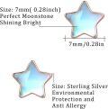 wholesale 925 Sterling Silver Opalite Star Stud Earrings Hypoallergenic-0-1