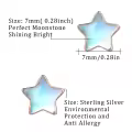 wholesale 925 Sterling Silver Opalite Star Stud Earrings Hypoallergenic-0-1