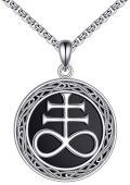 wholesale 925 Sterling Silver Celtic Cross Black Onyx Satanic Pendant Necklace  for Women and Men-0-0