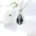 wholesale 925 Sterling Silver Black Tourmaline Tree of Life Pendant Necklace Celtic s for Women Girls-0-1