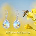 wholesale 925 Sterling Silver Bee & Flower Drop Earrings with Amethyst and Citrine-0-1