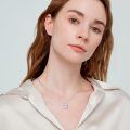 wholesale 925 Sterling Silver Love You Mom Mother Daughter Heart Cubic Zirconia Pendant Necklace-0-4