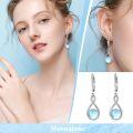wholesale 925 Sterling Silver Birthstone Threader Earrings Infinity Long Chain Drop Pull Through 12 Stone Birthday Jewelry Gifts for Women-0-90