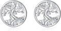 wholesale 925 Sterling Silver Cubic Zirconia Tree of Life Stud Earrings for Women-0-0