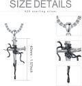 wholesale 925 Sterling Silver Gothic Black Plated Sword & Nails Cross Necklace w/Chain 24inches-0-1