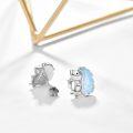 wholesale 925 Sterling Silver White Opal Hedgehog Stud Earrings for Women - Cute Hypoallergenic Gift Idea-0-4