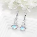 wholesale 925 Sterling Silver Green Turquoise Drop Earrings Platinum Plated Twisted Swirl Jewelry For Women-0-53