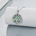 wholesale 925 Sterling Silver Abalone Shell Tree of Life Triple Moon Goddess Star Pendant Necklace-0-4