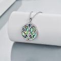 wholesale 925 Sterling Silver Abalone Shell Tree of Life Triple Moon Goddess Star Pendant Necklace-0-4