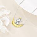 wholesale 925 Sterling Silver Elephant on Banana Pendant Necklace for Women and Girls-0-1