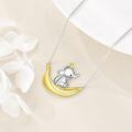 wholesale 925 Sterling Silver Elephant on Banana Pendant Necklace for Women and Girls-0-1