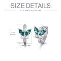 wholesale 925 Sterling Silver Butterfly Earrings Wholesale With Blue And Clear Crystals-0-23