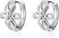 wholesale 925 Sterling Silver Triangular Celtic Knot Huggies Ear Cuffs - Unique Irish Design Gift for Her-0-0