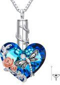 wholesale TOUPOP Necklace For Ashes Sterling Silver Heart Rose Dragonfly Ash Holders For Human Ashes Bereavement Funeral Gift -0-0