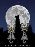 wholesale 925 Sterling Silver Gun Black Plated Cat Cz Drop Earrings For Women-0-2