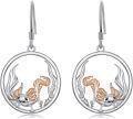 wholesale 925 Sterling Silver Axolotl Shape Circle Pendant Hook Earrings for Women Gifts-0-0