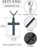 wholesale 925 Sterling Silver Cross Pendant with Turquoise Inlay Necklace for Men Women s (with Gift Box)-0-1