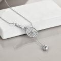 wholesale 925 Sterling Silver Zircon Tennis Racket Tennis Ball Lariat Drop Necklace For Women-0-1