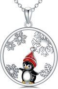 wholesale Snowflake Penguin/snowman Necklace Valentines Day Gifts For Her 925 Sterling Silver Snowflake Necklace For Women Penguin Snowman Jewelry Pendant, Gifts For Women Girlfriend Mother Birthday -0-0