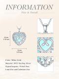wholesale 925 Sterling Silver Blue Moonstone Heart Filigree Pendant Necklace-0-5