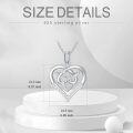 wholesale 925 Sterling Silver Celtic Knot Heart Pendant Necklace with Cubic Zirconia Stones-0-4