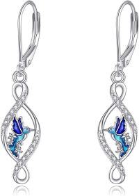 wholesale Sterling Silver Butterfly Hummingbird Bee Dragonfly Dangle Earrings for Women-Hummingbird earrings