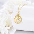 wholesale 14K Gold Basketball Cross Sports Pendant Necklace - 2 Tone Religious Gifts for Women and Men-0-1