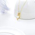 wholesale 14K Gold Infinity Shape Freshwater Pearl & Cubic Zirconia Pendant Necklace for Women (Length: 16-18)-0-4