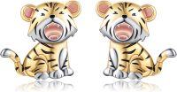 wholesale 14K Gold Tiger Shaped Stud Earrings 14K Gold Minimalist for Women Girls-Tiger Studs Earrings